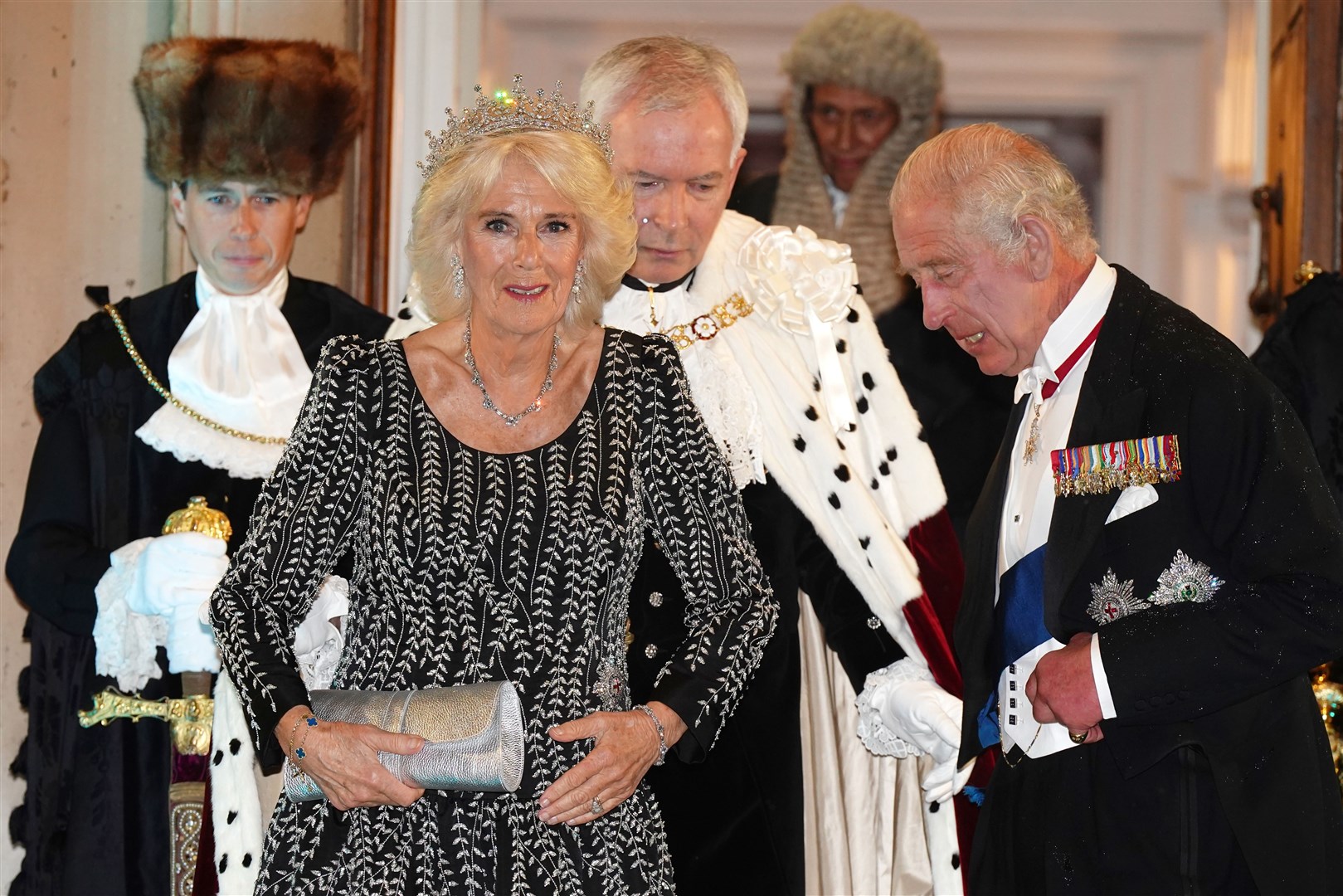 The King and Queen arrive at Mansion House (Aaron Chown/PA)