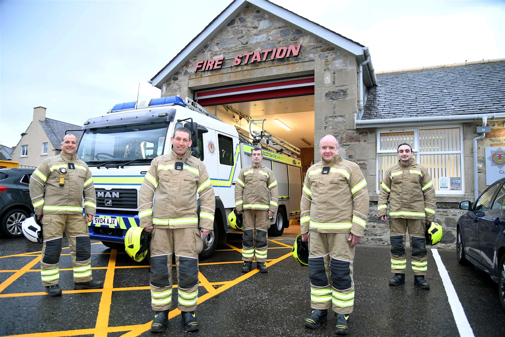 Serving the community – (from left) Simon Tucker, John Jappy, Stephen Murray, Graeme Smith and Brennan Dawson. Picture: Becky Saunderson