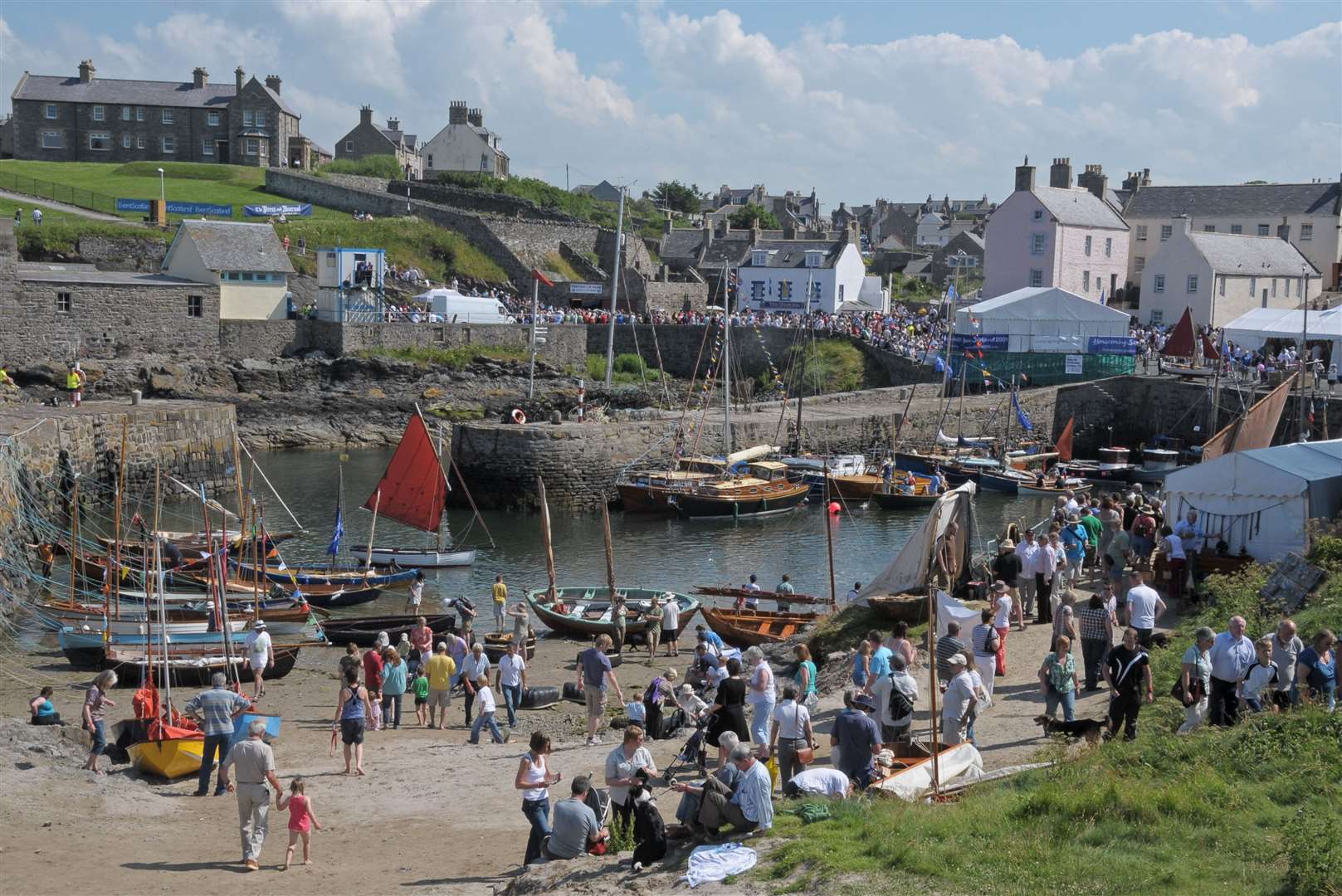 A busy Portsoy Harbour during a previous festival. Picture: K Mansefield