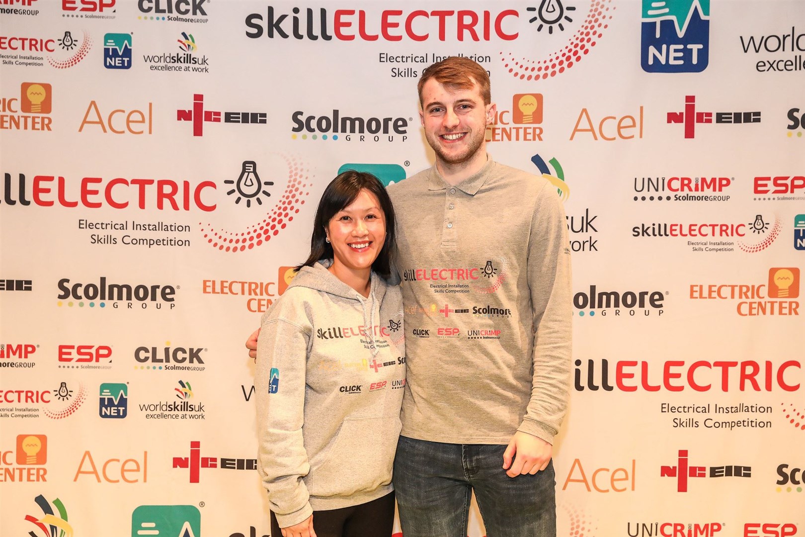 Craig with SkillELECTRIC project manager Jennie Phung...Picture: Dawn McNamara Photography