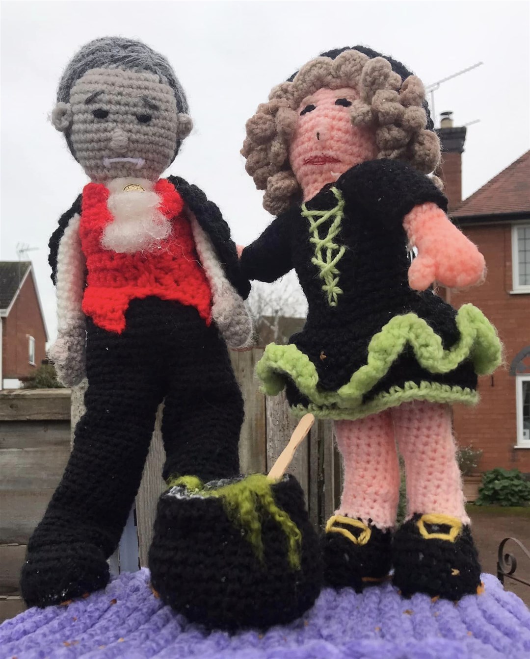 Dracula and his bride made by the Studley Stitchers (Studley Stitchers/Diane Dutton/PA)