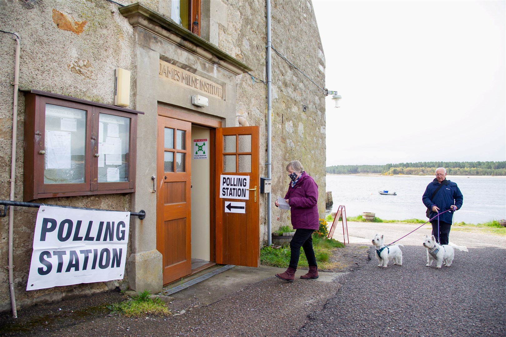 The James Milne Institute in Findhorn...Scottish Election Polling Day 2021...Picture: Daniel Forsyth.....