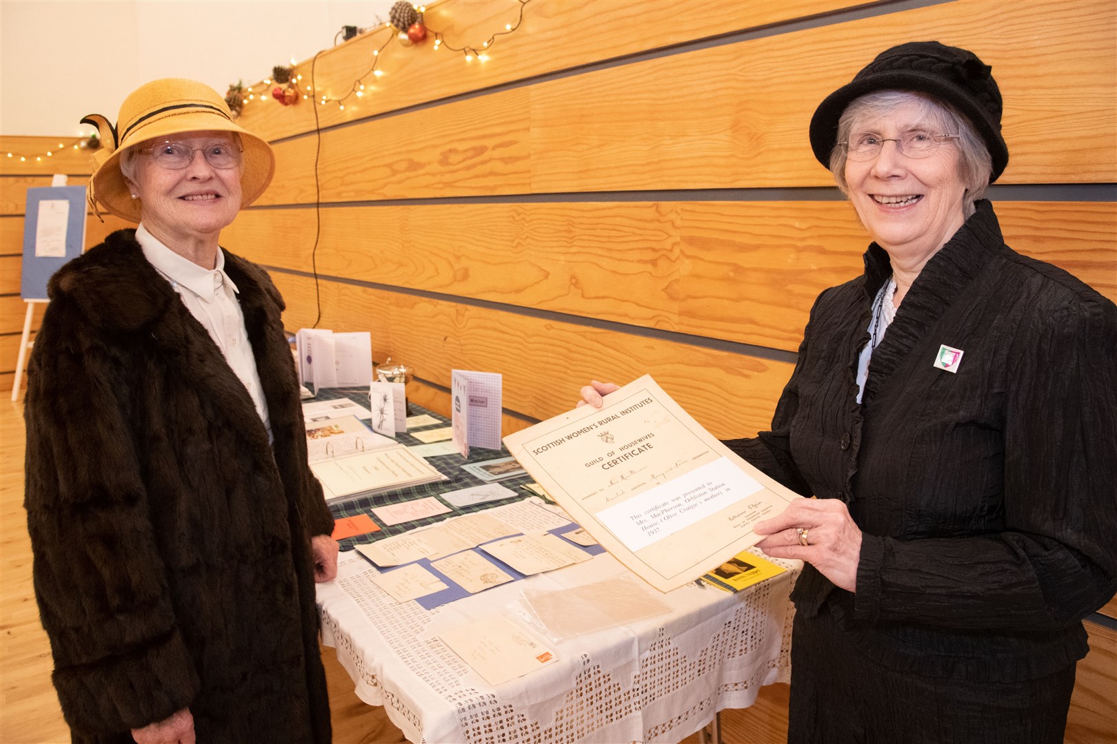 Margaret McConnachie (left) and Ethel Gordon with some of the archive material that was on show. Picture: Daniel Forsyth