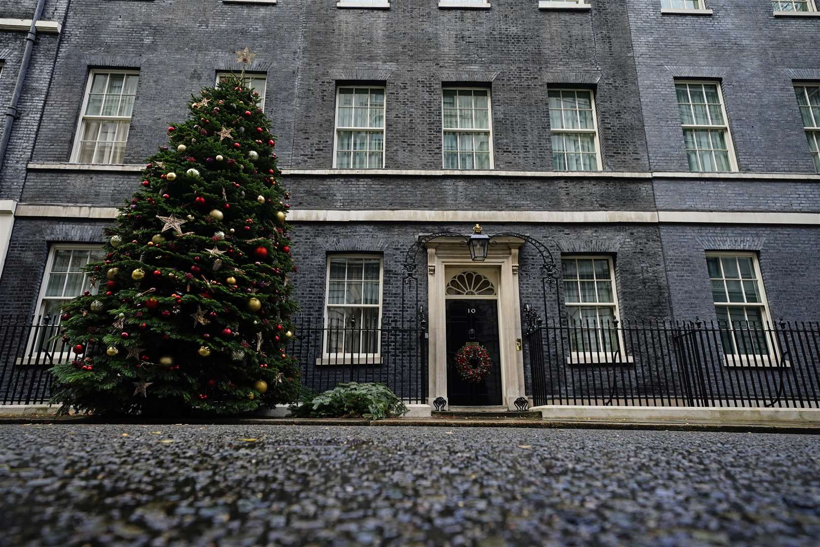 The Christmas tree outside 10 Downing Street (Aaron Chown/PA)