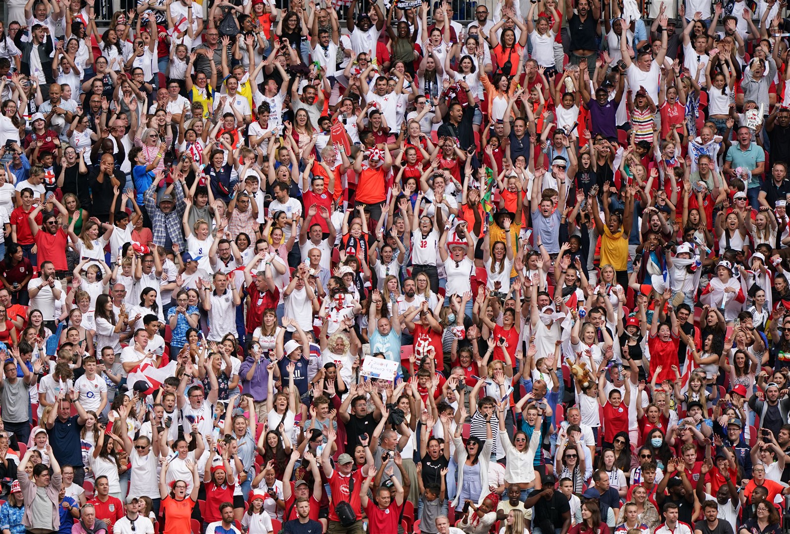A capacity crowd during the Euro 2022 final at Wembley (Joe Giddens/PA)
