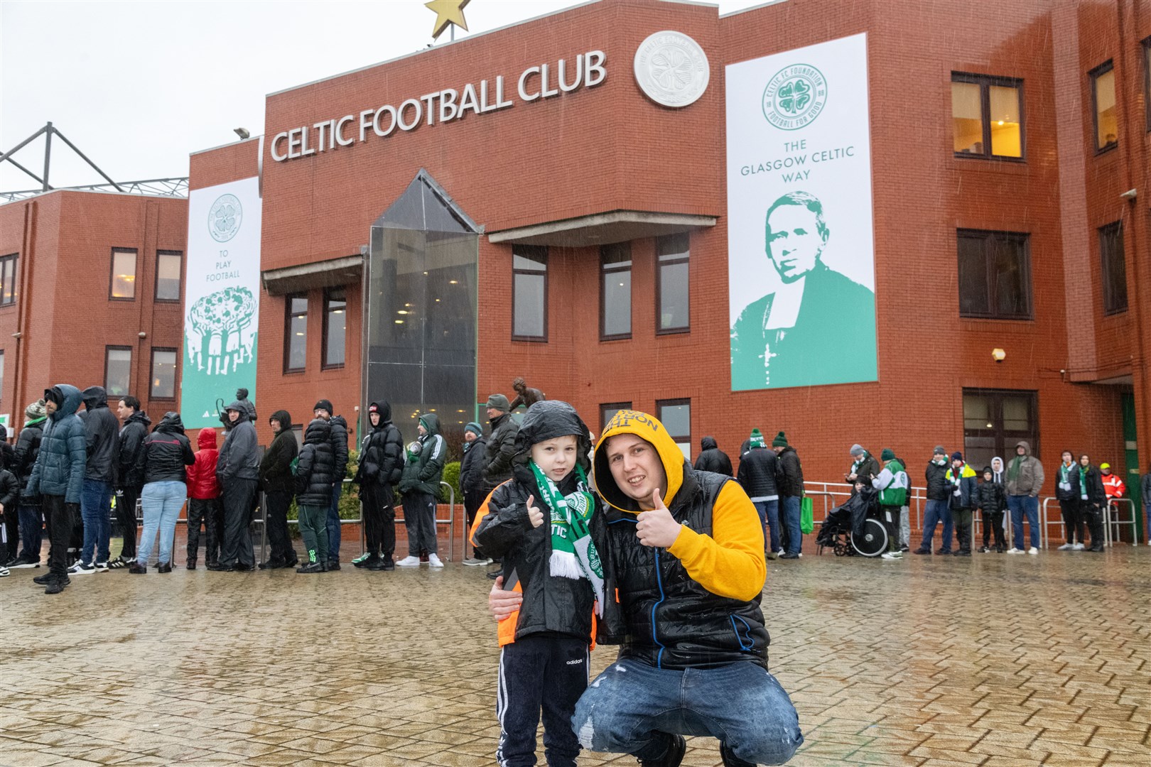 Andrew Docherty with son Peter outside Celtic Park. Picture: Beth Taylor