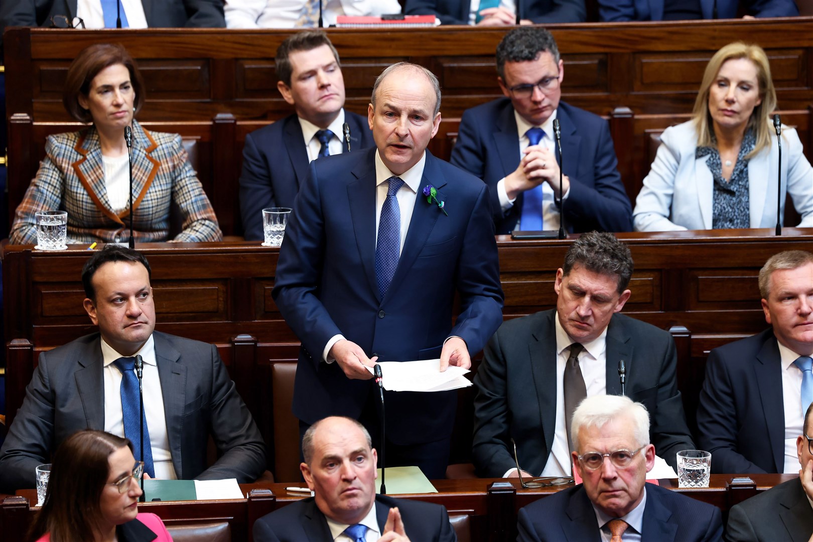 Fianna Fail leader and deputy premier Micheal Martin spoke in support of Mr Harris’s nomination (Maxwell Photography/PA)