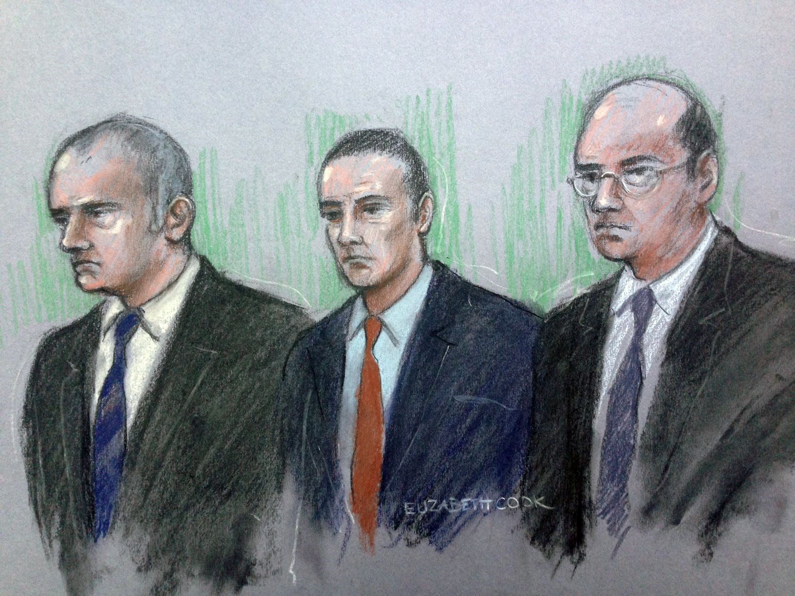 Michael Marsden, Simon Tansley and Sergeant Jan Kingshott (left to right) were acquitted of manslaughter by a jury (Elizabeth Cook/PA)