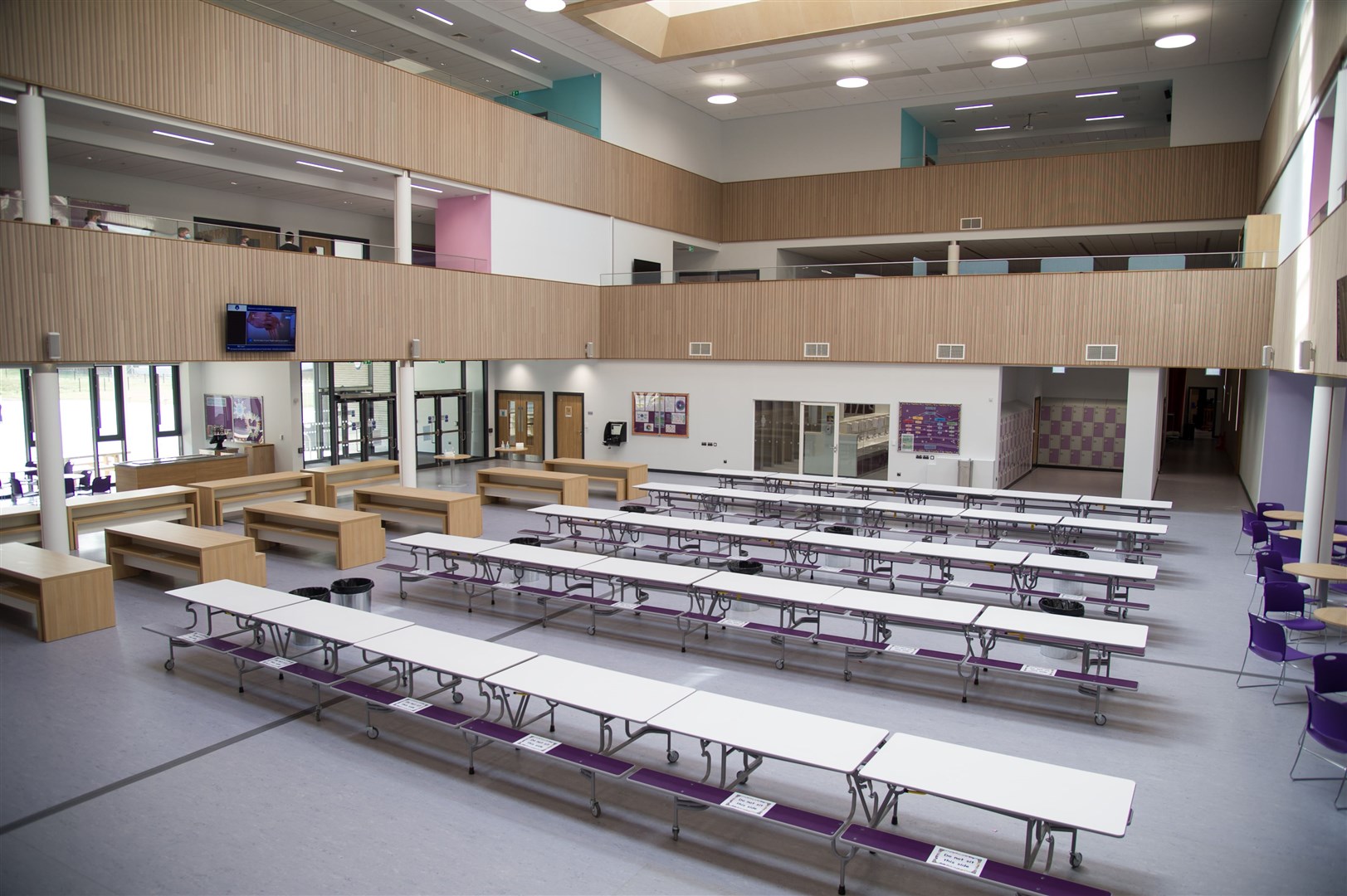 The central atrium at the heart of the new Lossiemouth High School. Picture: Becky Saunderson.