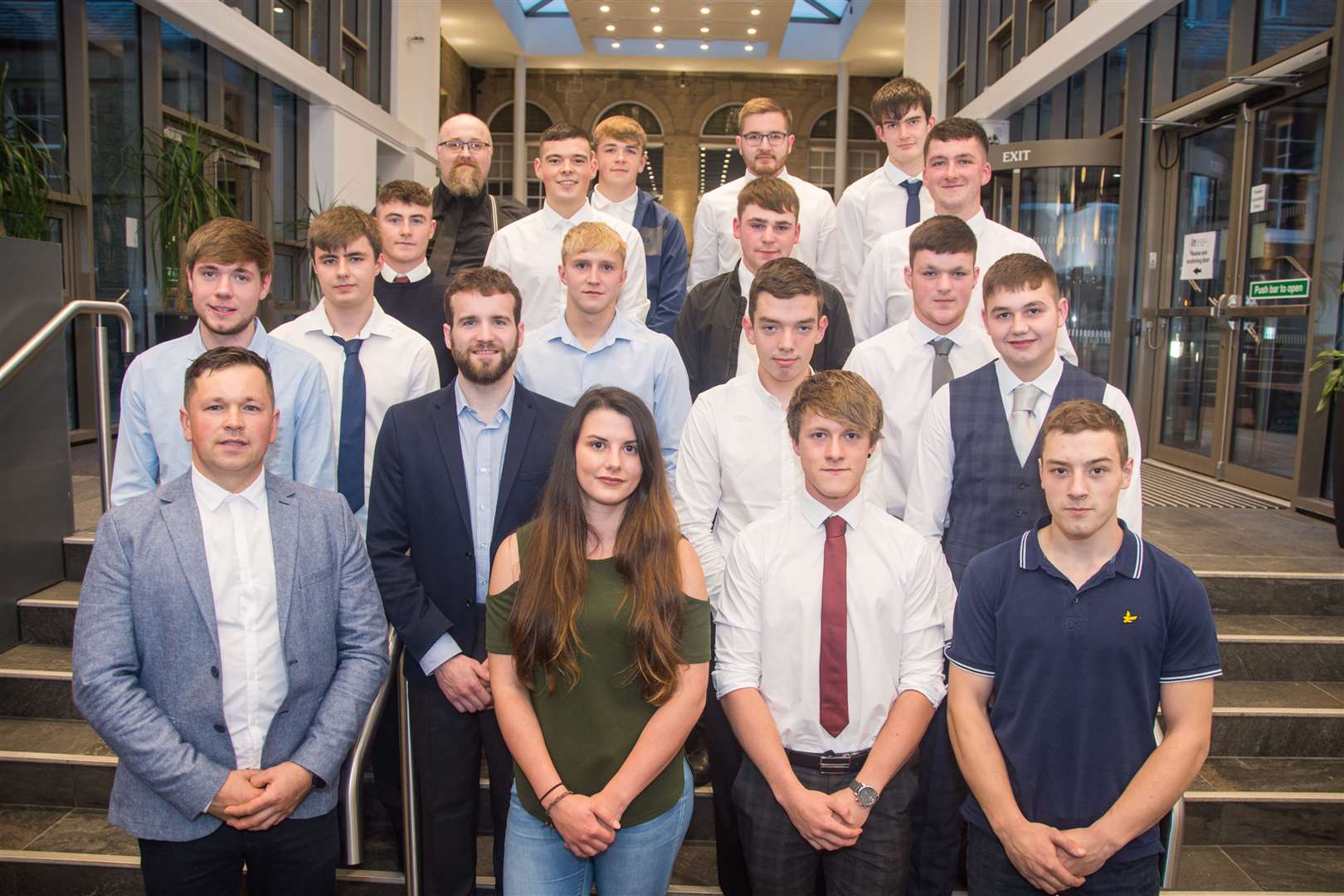 Students gather for Moray College UHI's Construction Prize Giving Ceremony 2019.