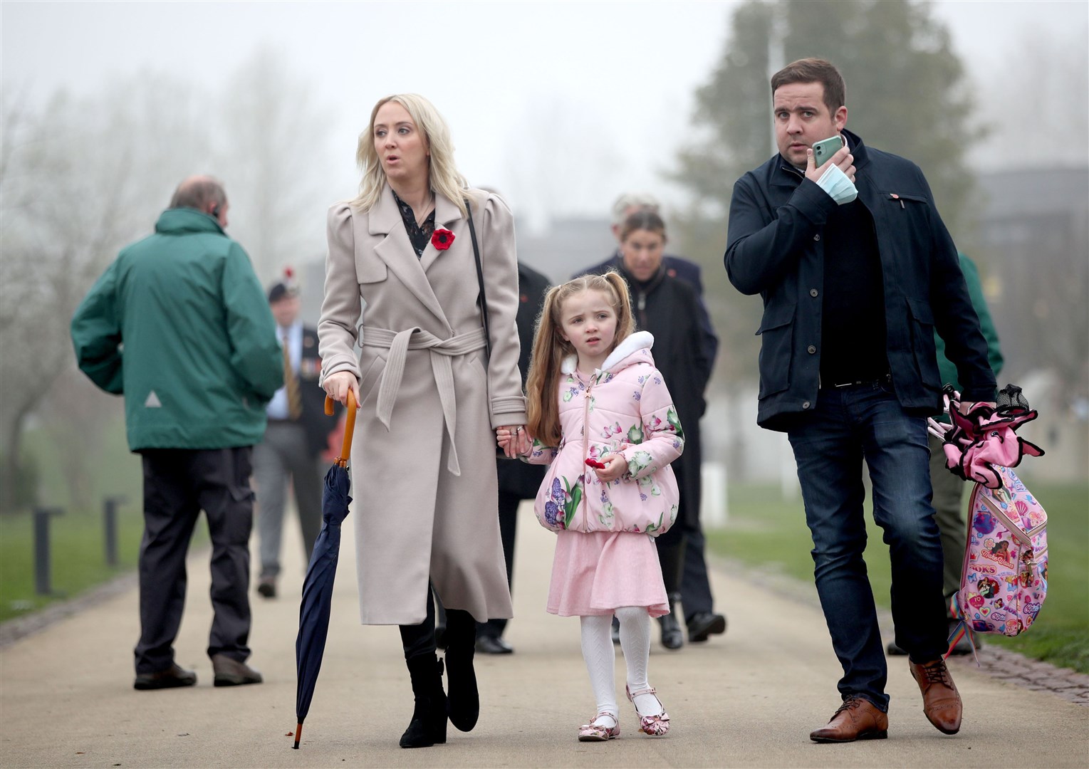 Meanwhile in Staffordshire, pre-booked visitors attended commemorations at the National Memorial Arboretum in Alrewas (Danny Lawson/PA)