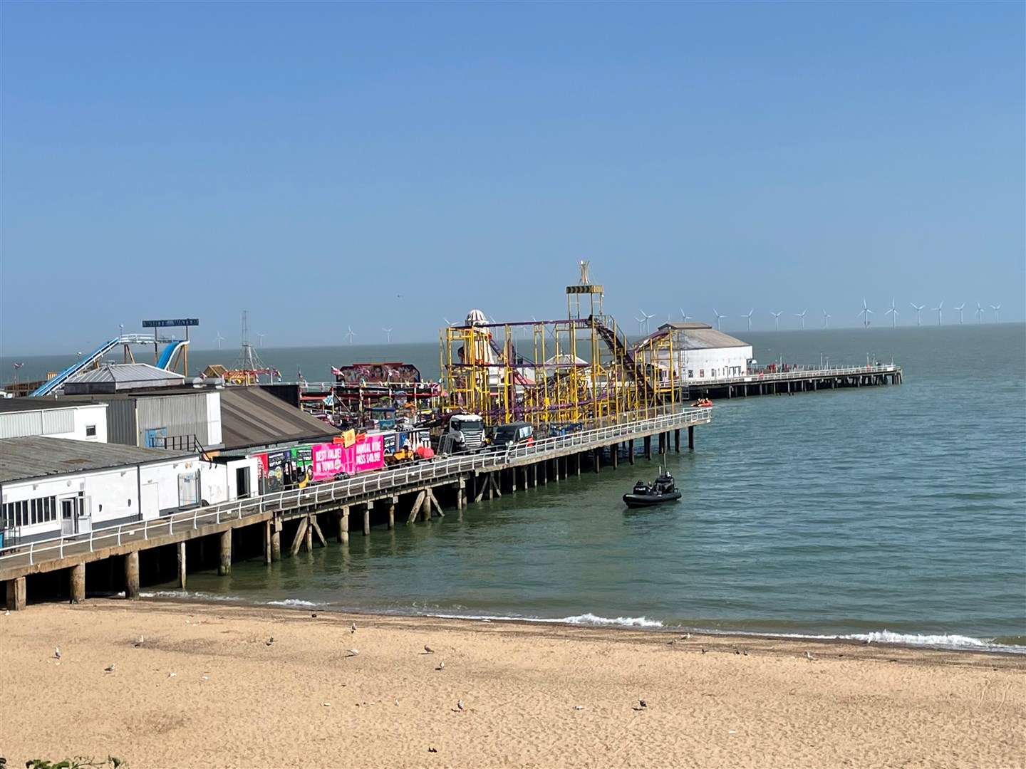 A spokesman for Clacton Pier said the current appeared to have ‘dragged’ a group under the structure (Sam Russell/PA)