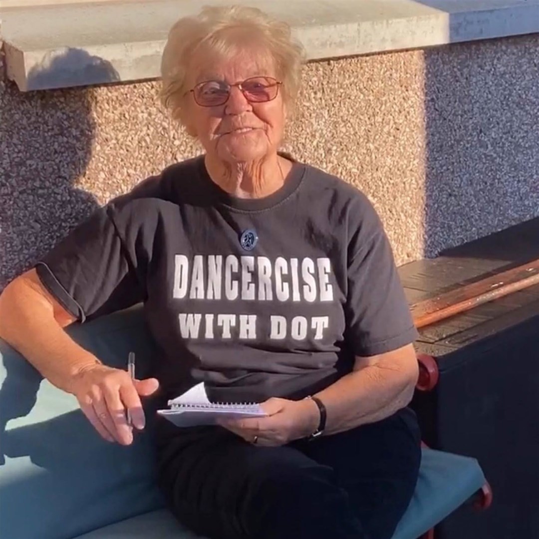 The grandmother-of-four comes up with her own routines for the sessions.