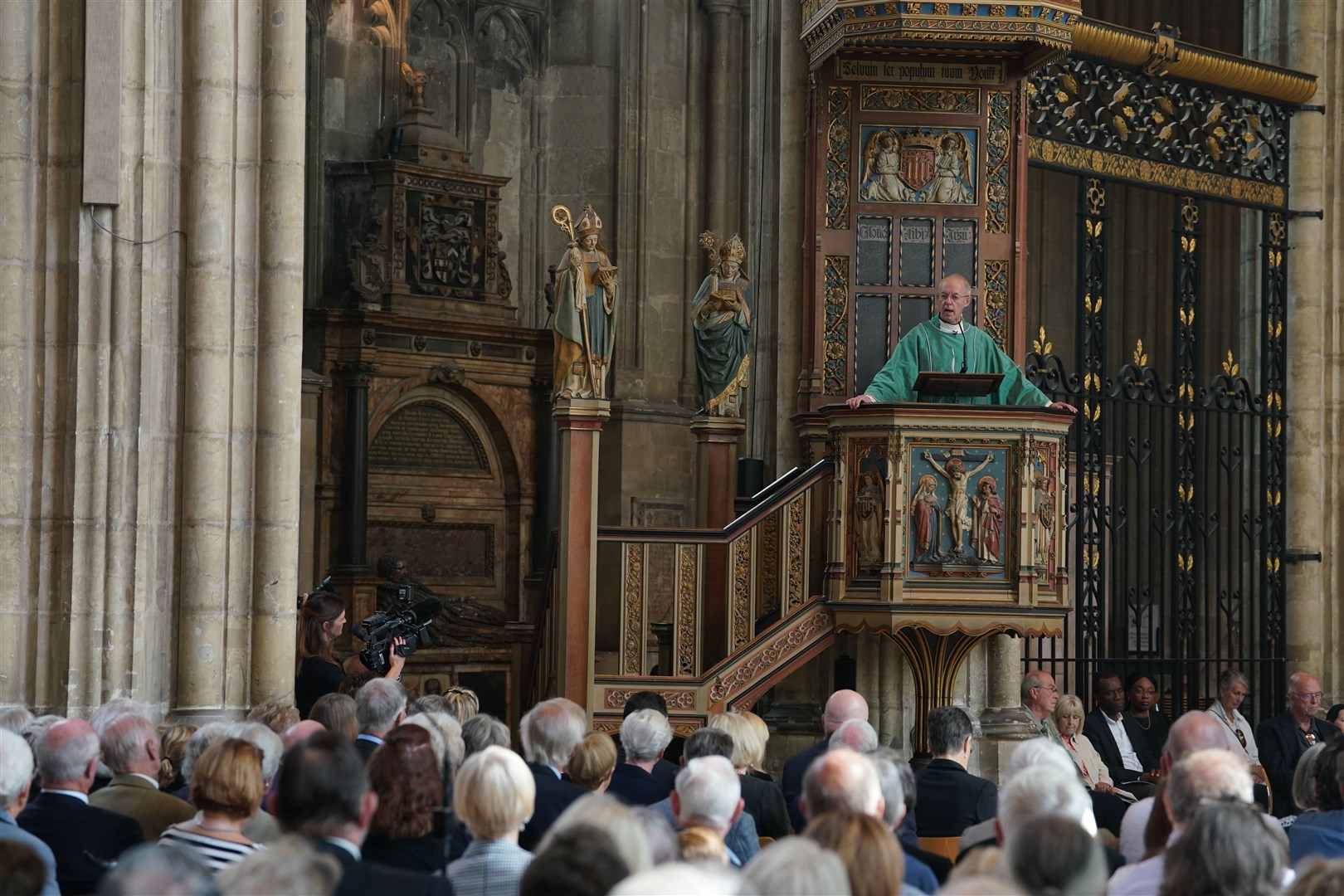 The Archbishop of Canterbury delivers a sermon at a special service at Canterbury Cathedral on Sunday (Gareth Fuller/PA)