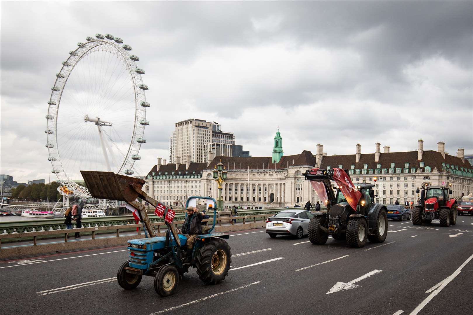 The protests was organised by Save British Farming (Aaron Chown/PA)