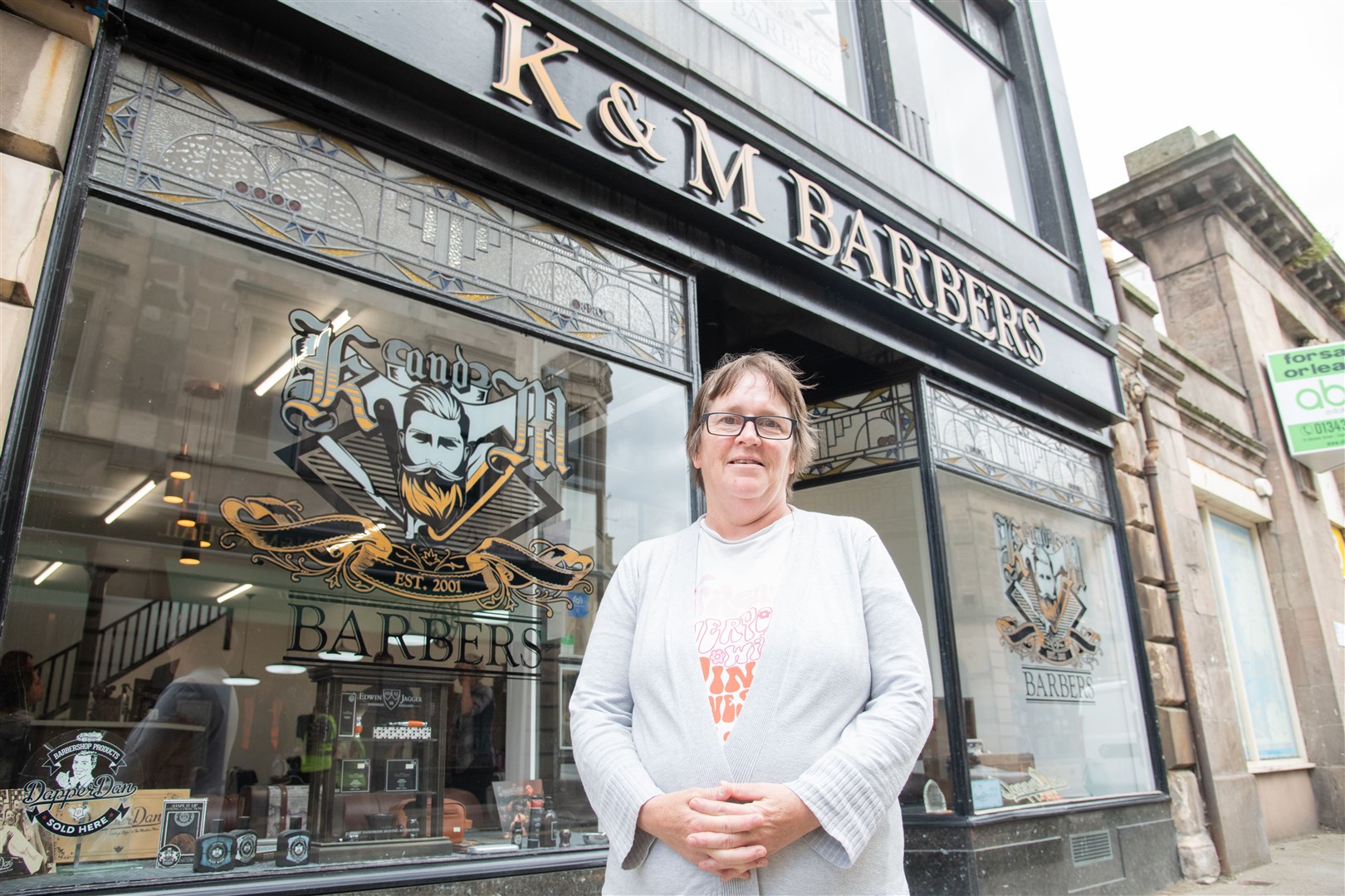 Linda Ogilvie is getting her head shaved at K&M Barbers for charity at the start of October. ..Picture: Daniel Forsyth..