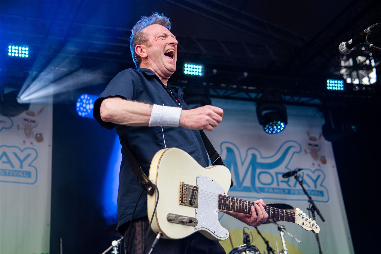 Bruce Watson, Big Country guitarist, on stage at the 2023 MacMoray Music Festival, held at Cooper Park, Elgin...Picture: Daniel Forsyth..