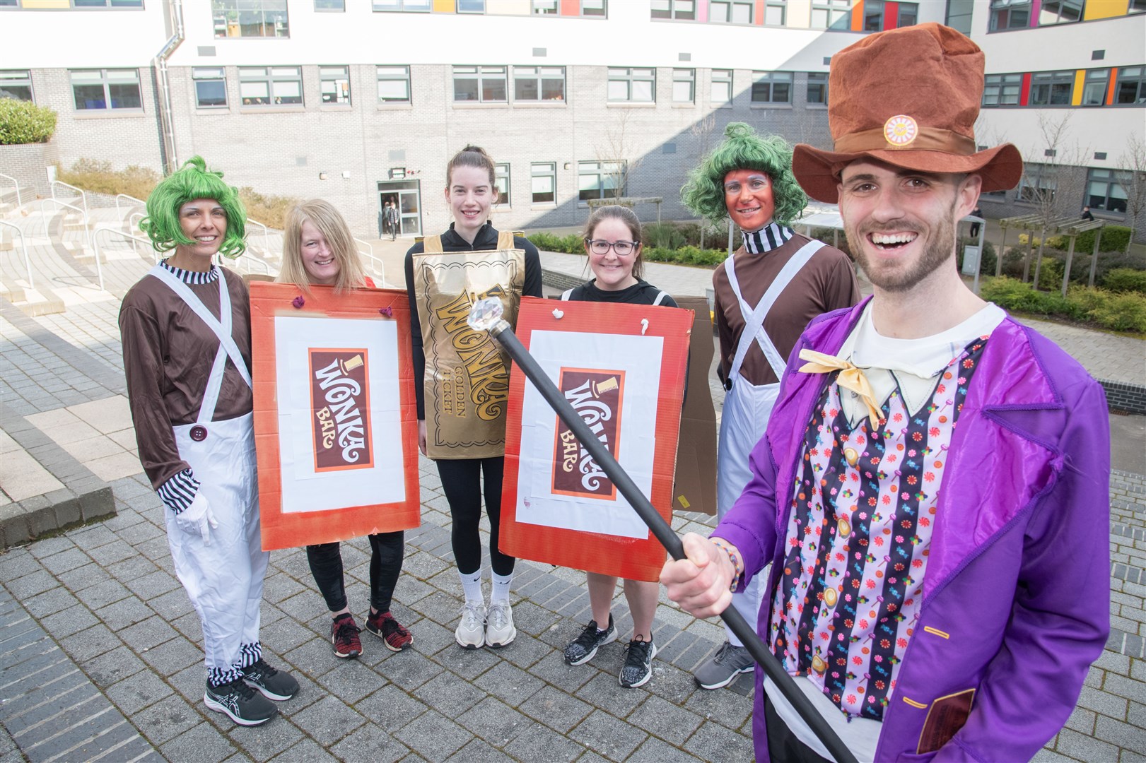 The P.E department came dressed as Charlie and the Chocolate Factory. Picture: Daniel Forsyth
