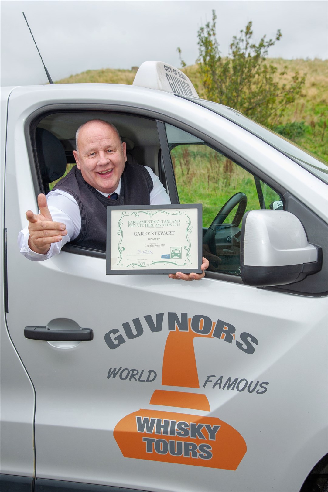 Elgin Ttaxi driver Garey Stewart, owner of Guvnor's Taxis, has been awarded an accolade in the Parliamentary Taxi and Private Hire award for his services to the Moray community .Picture: Daniel Forsyth