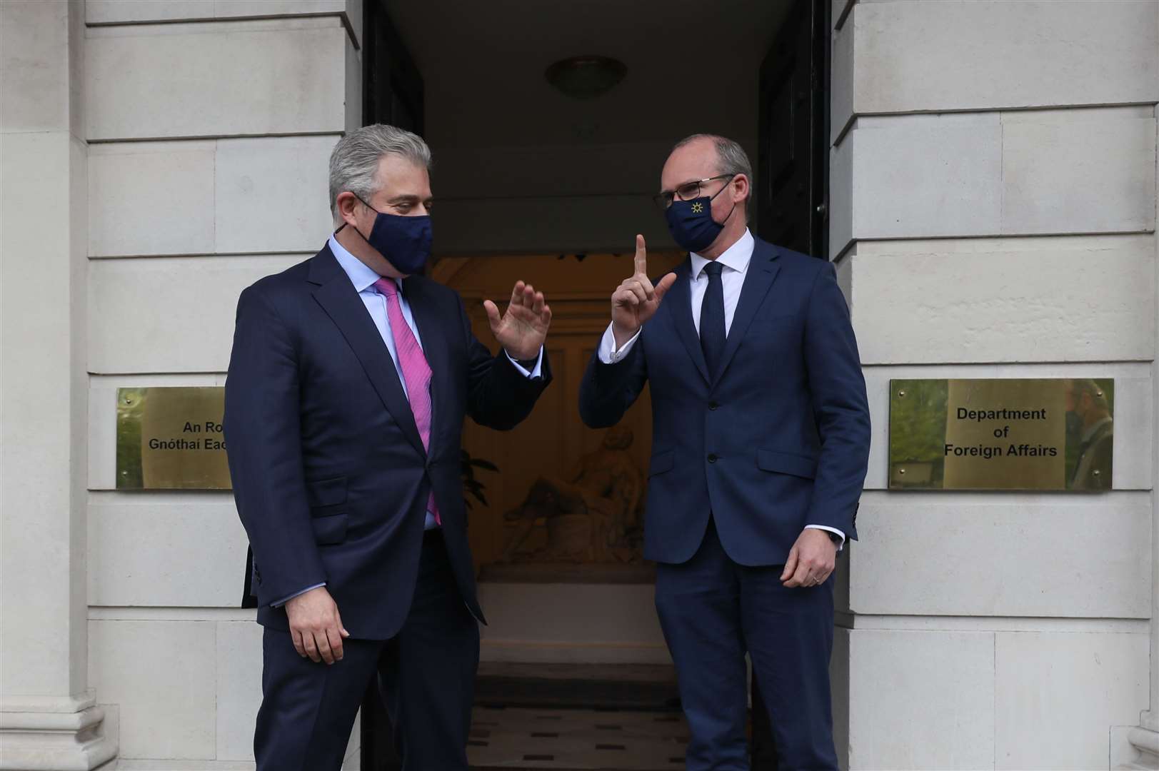 Northern Ireland Secretary Brandon Lewis met Irish Foreign Affairs Minister Simon Coveney in Dublin on Wednesday (Brian Lawless/PA)