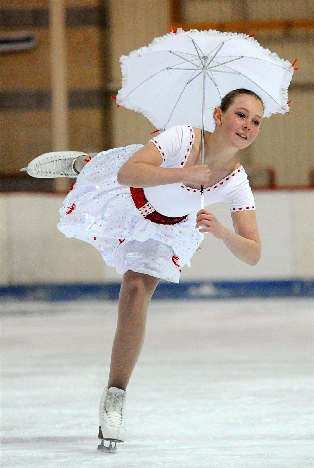 Emma Marandola shows off her skills on ice at a club show before the pandemic. Picture: Eric Cormack.