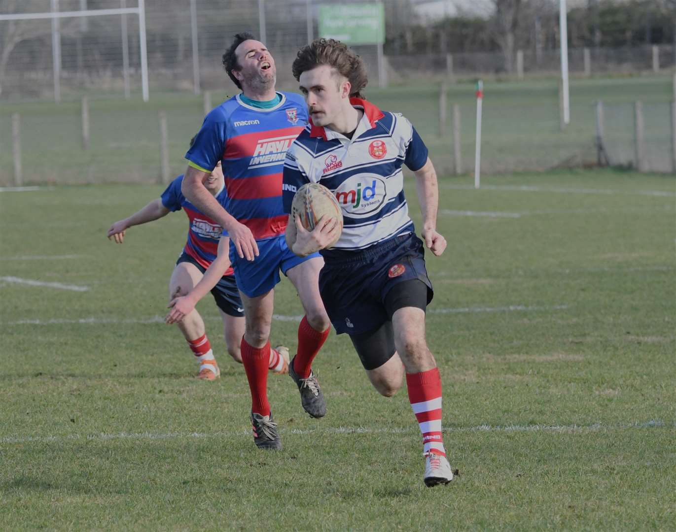 Ed Walling celebrates scoring a try. Picture: James Officer