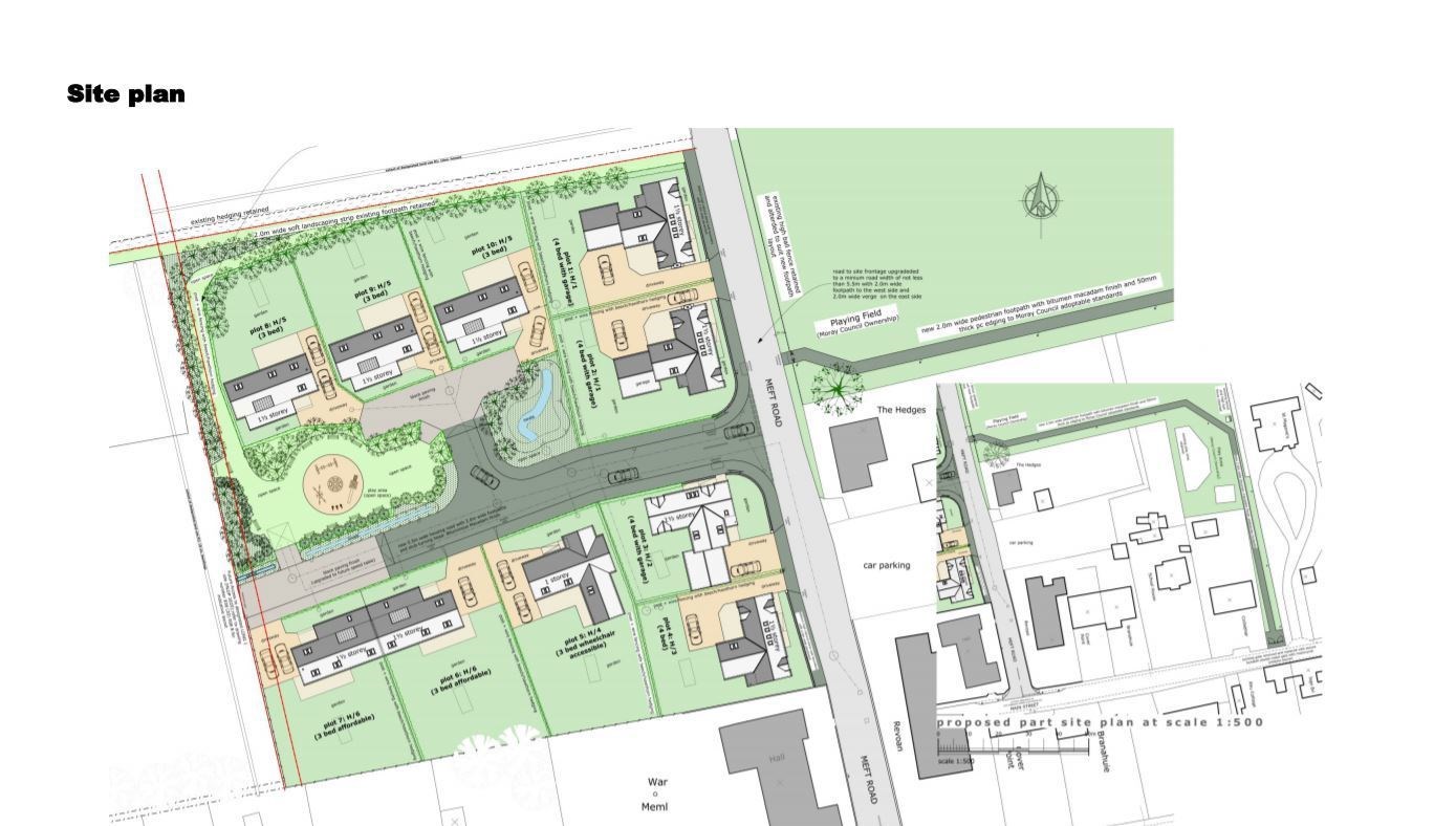 A site plan of the new development.