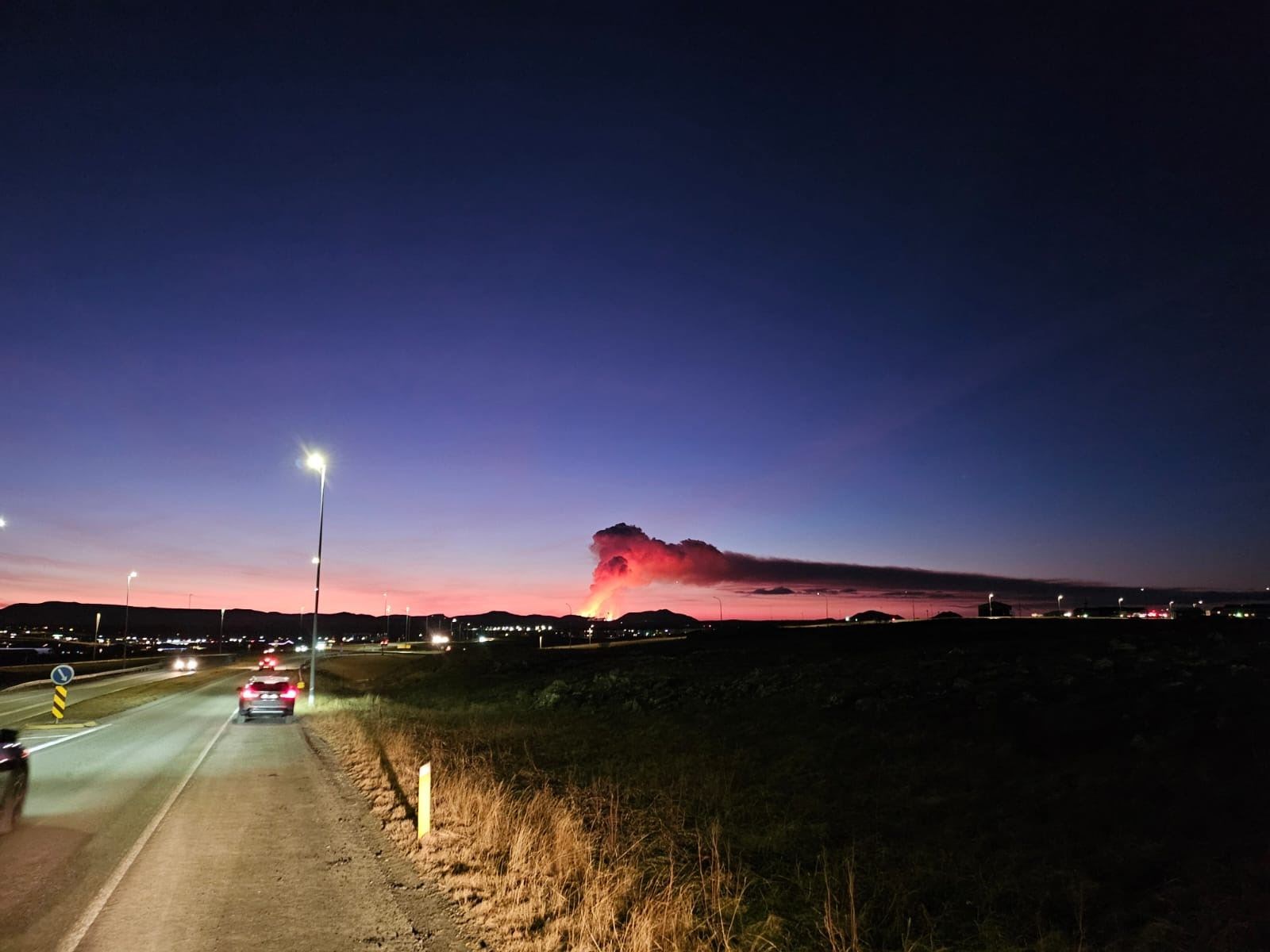 James Dick witnessed the most recent volcanic eruption in Iceland during his challenge (James Dick/PA)