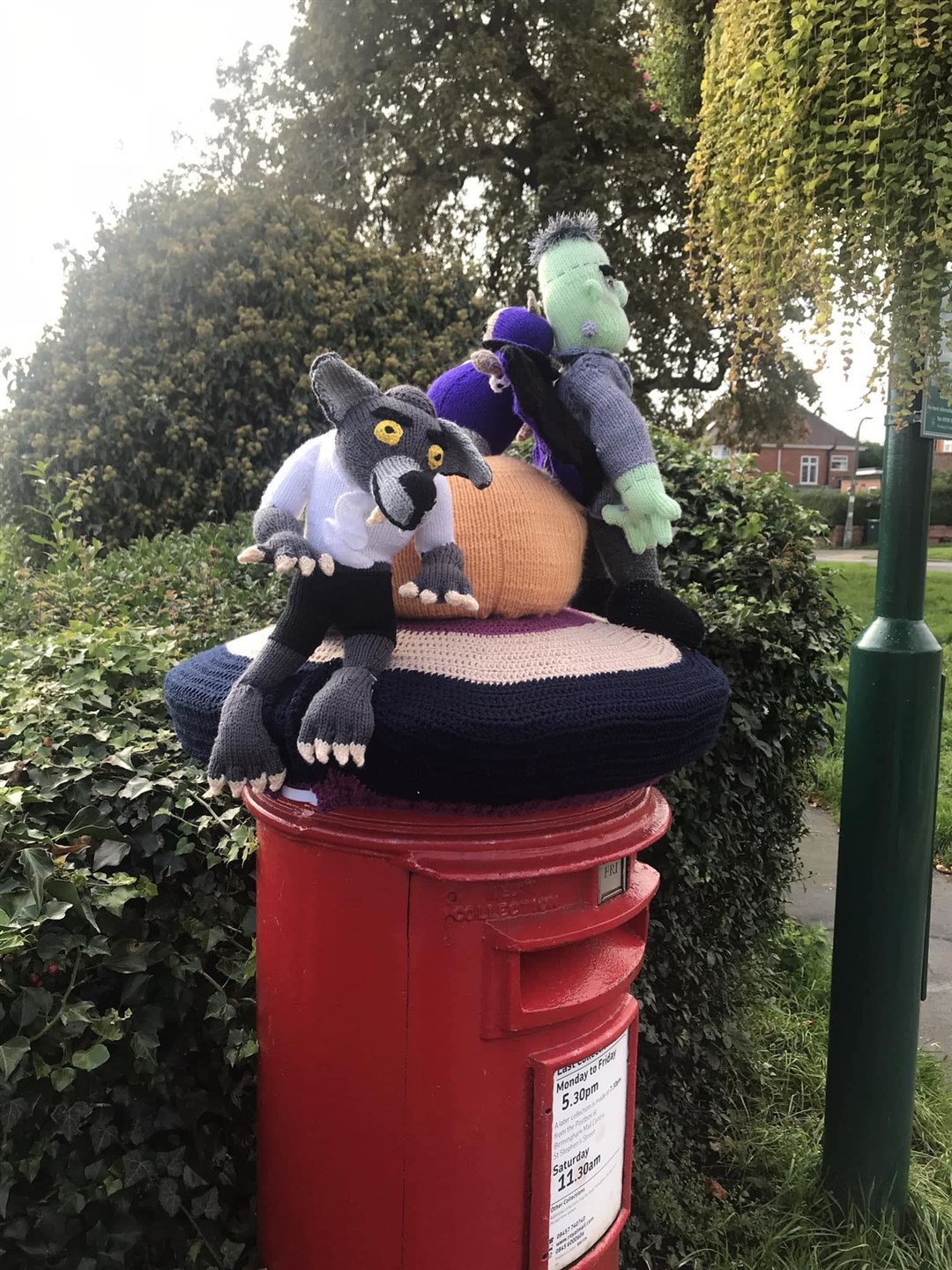 One of the Studley Stitchers’ spooky postbox toppers (Studley Stitchers/Diane Dutton/PA)