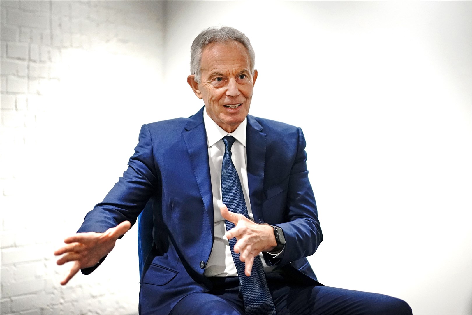 Former prime minister Sir Tony Blair at his offices in central London ahead of the 25th anniversary of the Good Friday Agreement (Victoria Jones/PA)