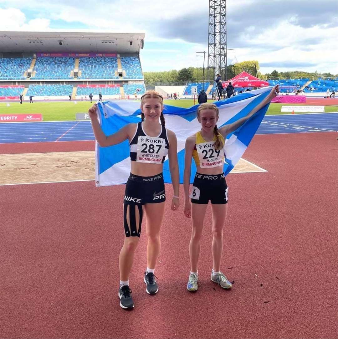 Holly Whittaker and Lois McCrae celebrate their golden successes in Birmingham.