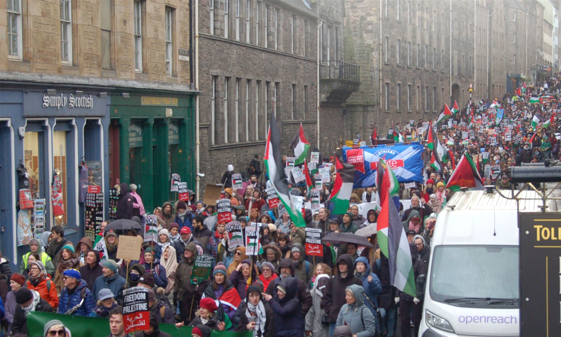 The march was organised by the Scottish Palestine Solidarity Campaign (Lauren Gilmour/PA)