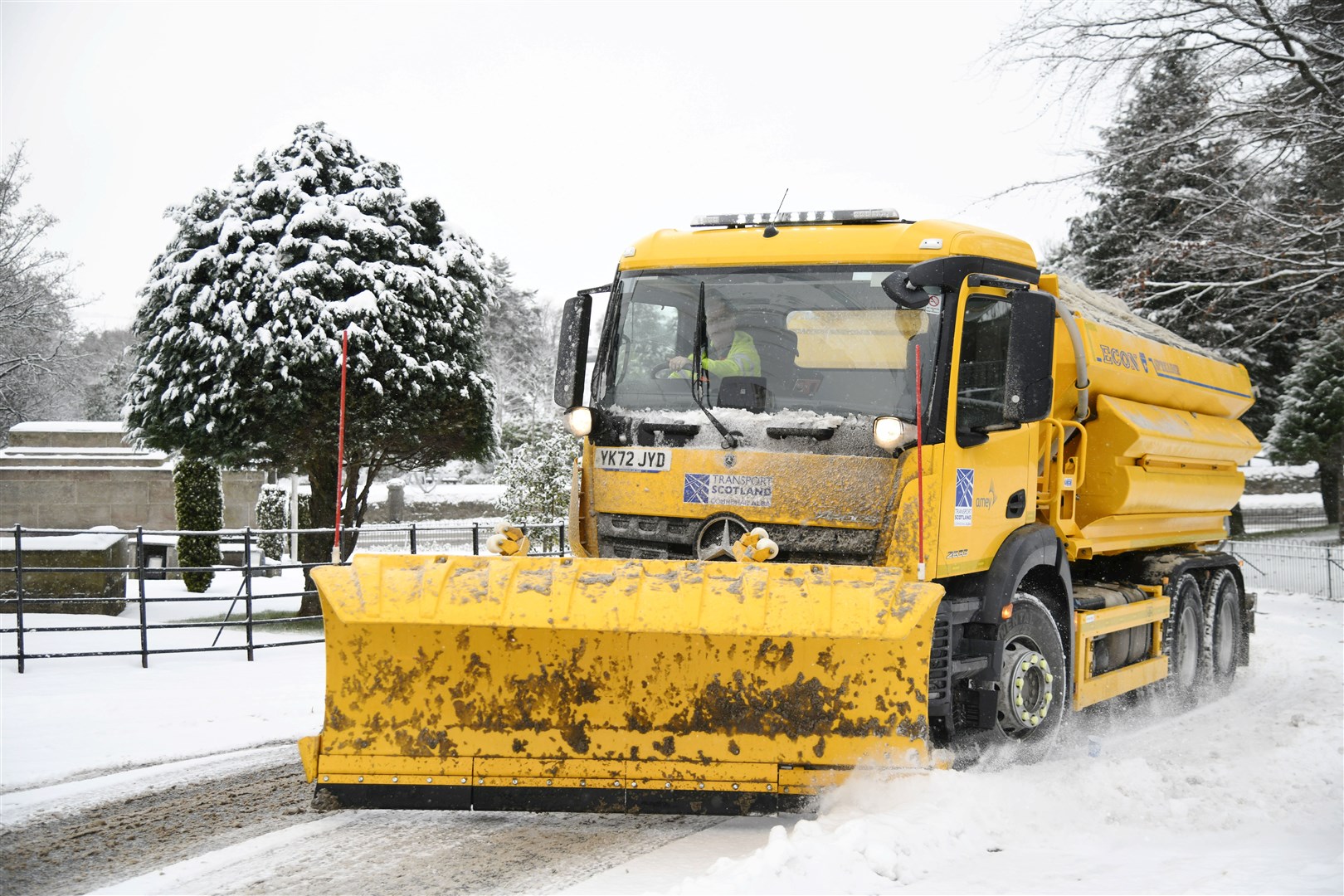 A snowplough trying to clear some of the roads and main roads in Keith...Picture: Beth Taylor...