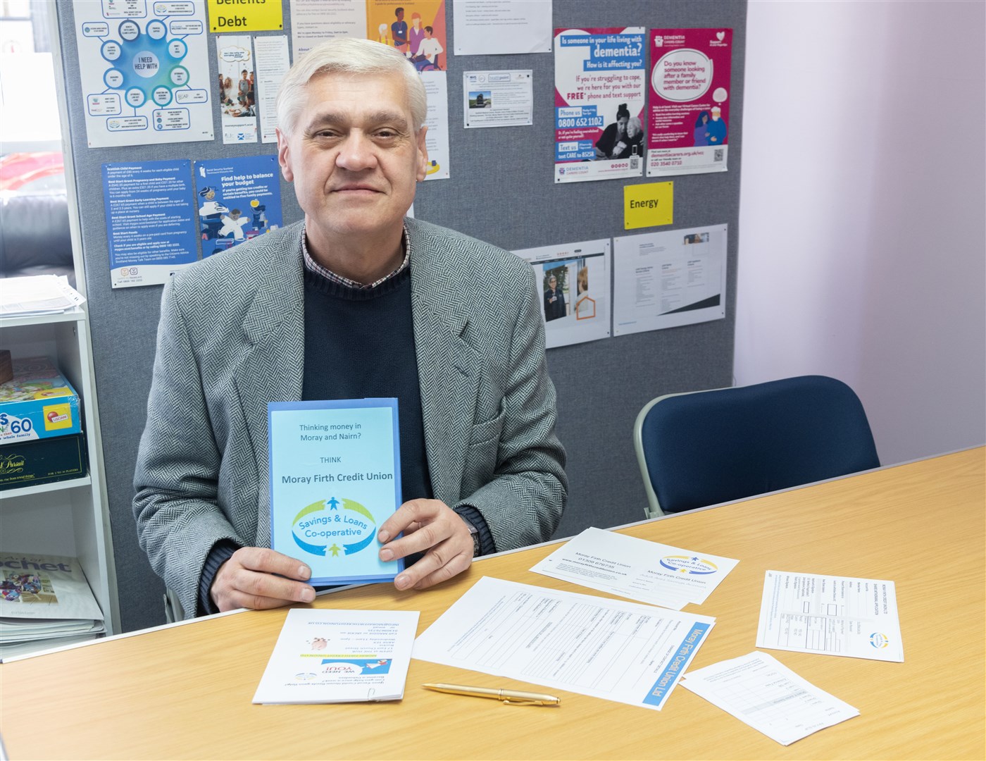 Health and Wellbeing Volunteer, David Thompson at a drop-in session at the Buckie Community Hub. Picture: Beth Taylor
