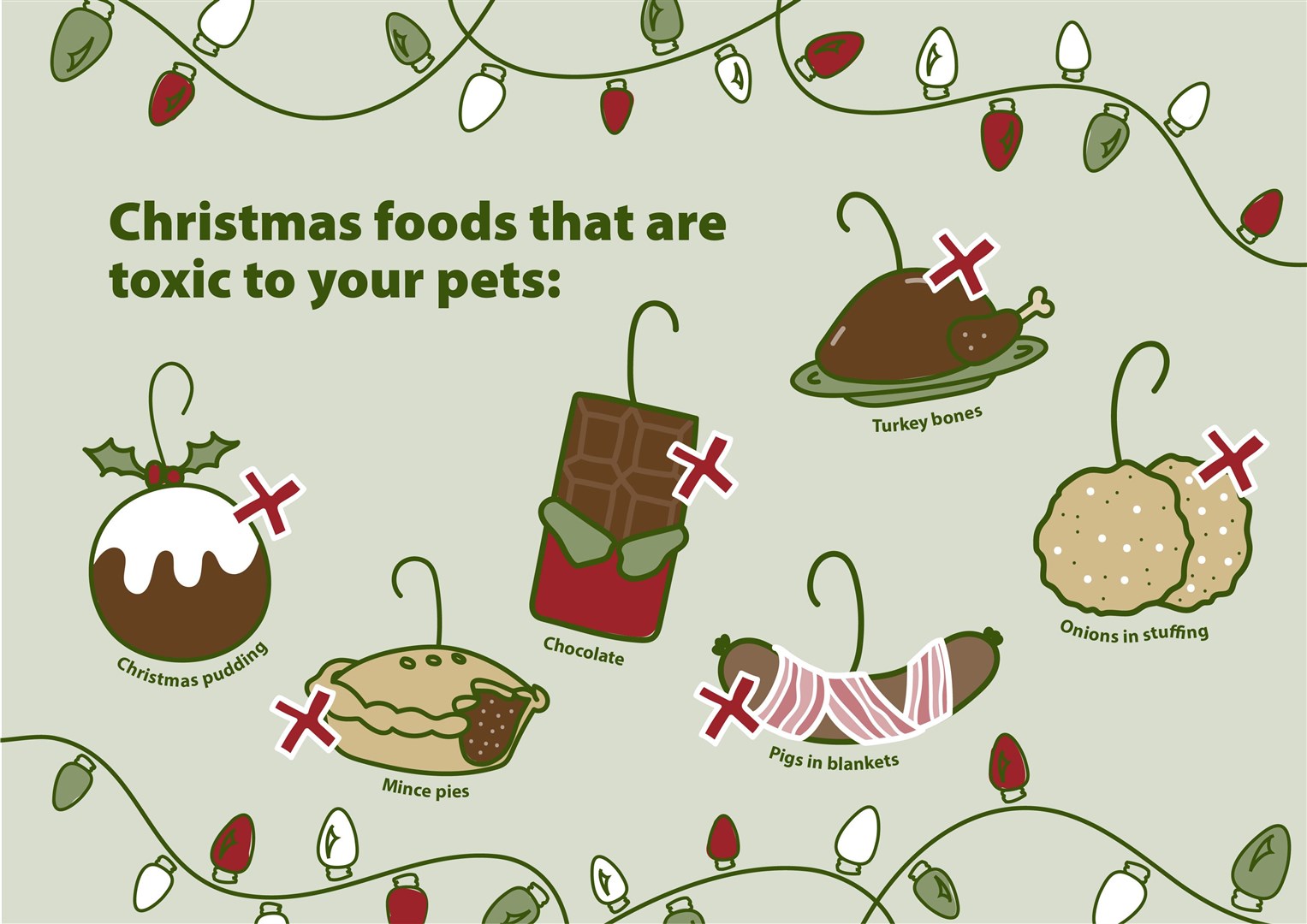 Many festive food favourites can spell trouble for pets.