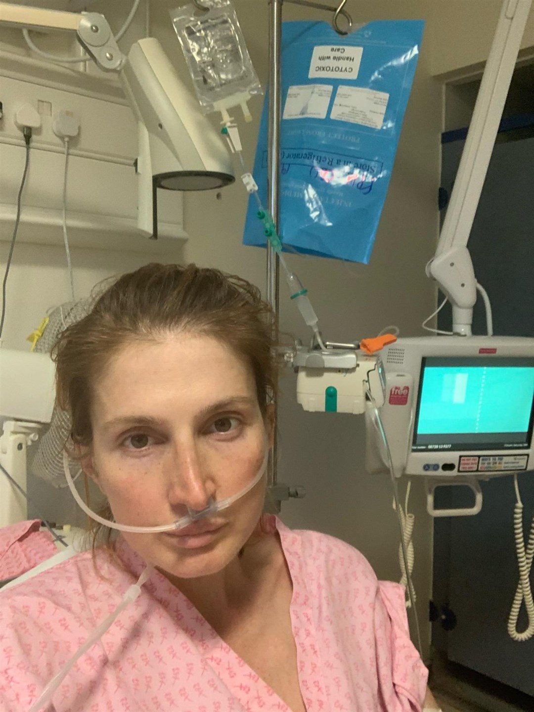 Irena Stoynova in intensive care unit at Frimley Park Hospital (Irena Stoynova/PA)