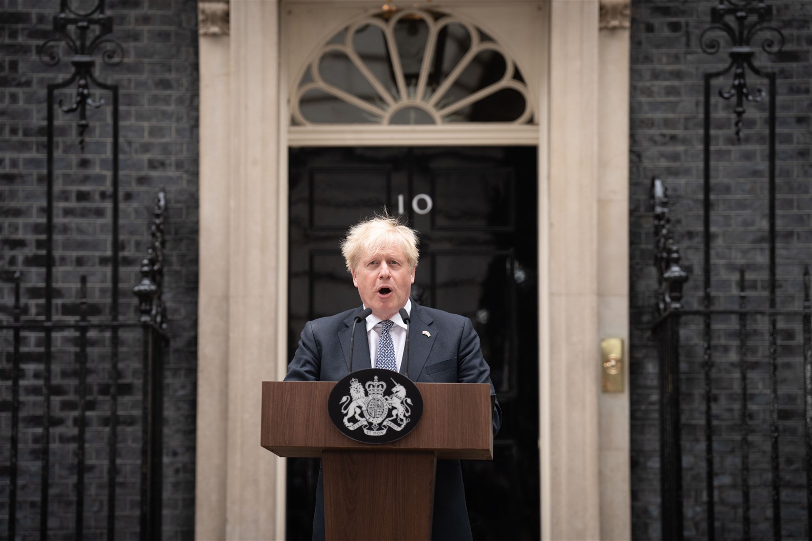 Prime Minister Boris Johnson made a statement outside 10 Downing Street as he confirmed his resignation (Stefan Rousseau/PA)