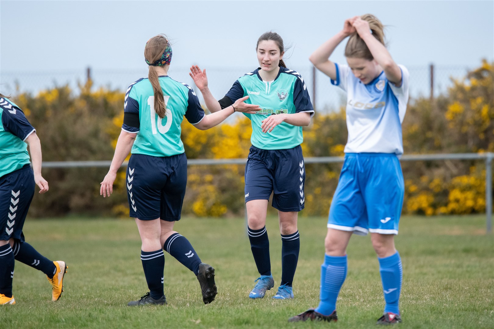 Goal machine Catie Carter, pictured here completing her hat-trick against cup final foes Sutherland in the league, will be one of Buckie Ladie's deadliest goal threats. Picture: Daniel Forsyth