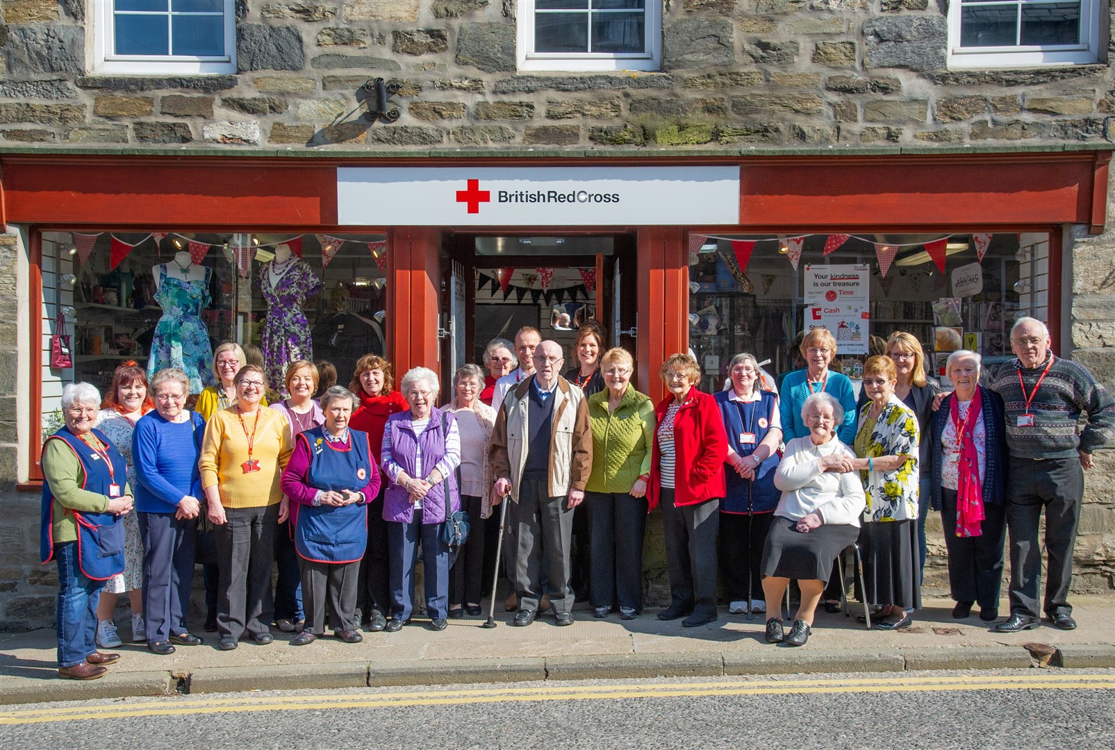 Some of the volunteers with the The Red Cross shop in Keith. The picture was pre-lockdown.