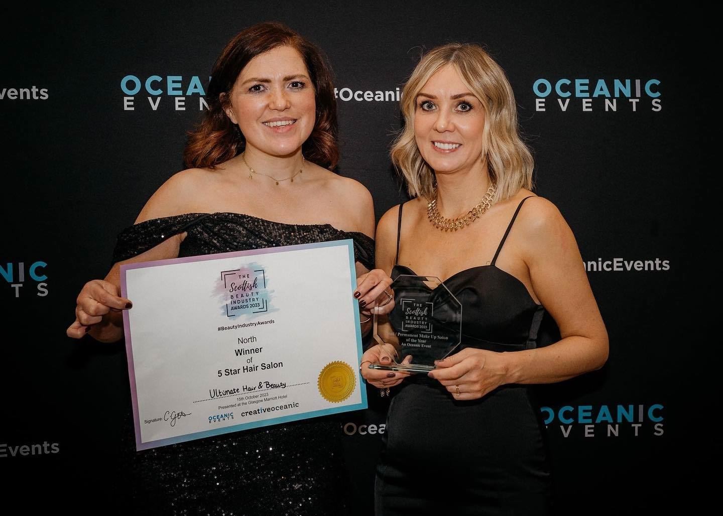 Catherine Smith owner of Ultimate Hair and Beauty (left) and Hailey Dallas owner of Hailey Dallas Brows were both recognised at the awards ceremony.