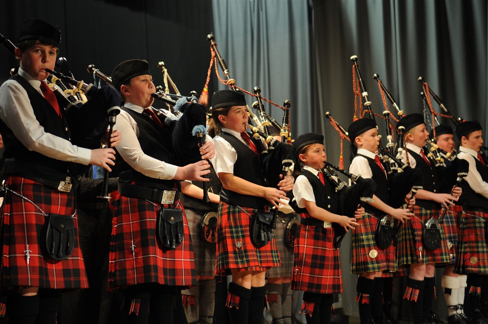 A call has gone out to young Moray pipers to enter the 2020 Scottish Schools Pipe Band Championships. Picture: John Keachie.