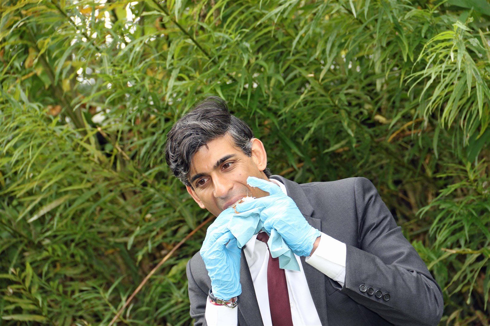 Chancellor Rishi Sunak tucks in to a s’more during a visit to Pickhill Church of England Primary School in his North Yorkshire Constituency (Ian Lamming/PA)