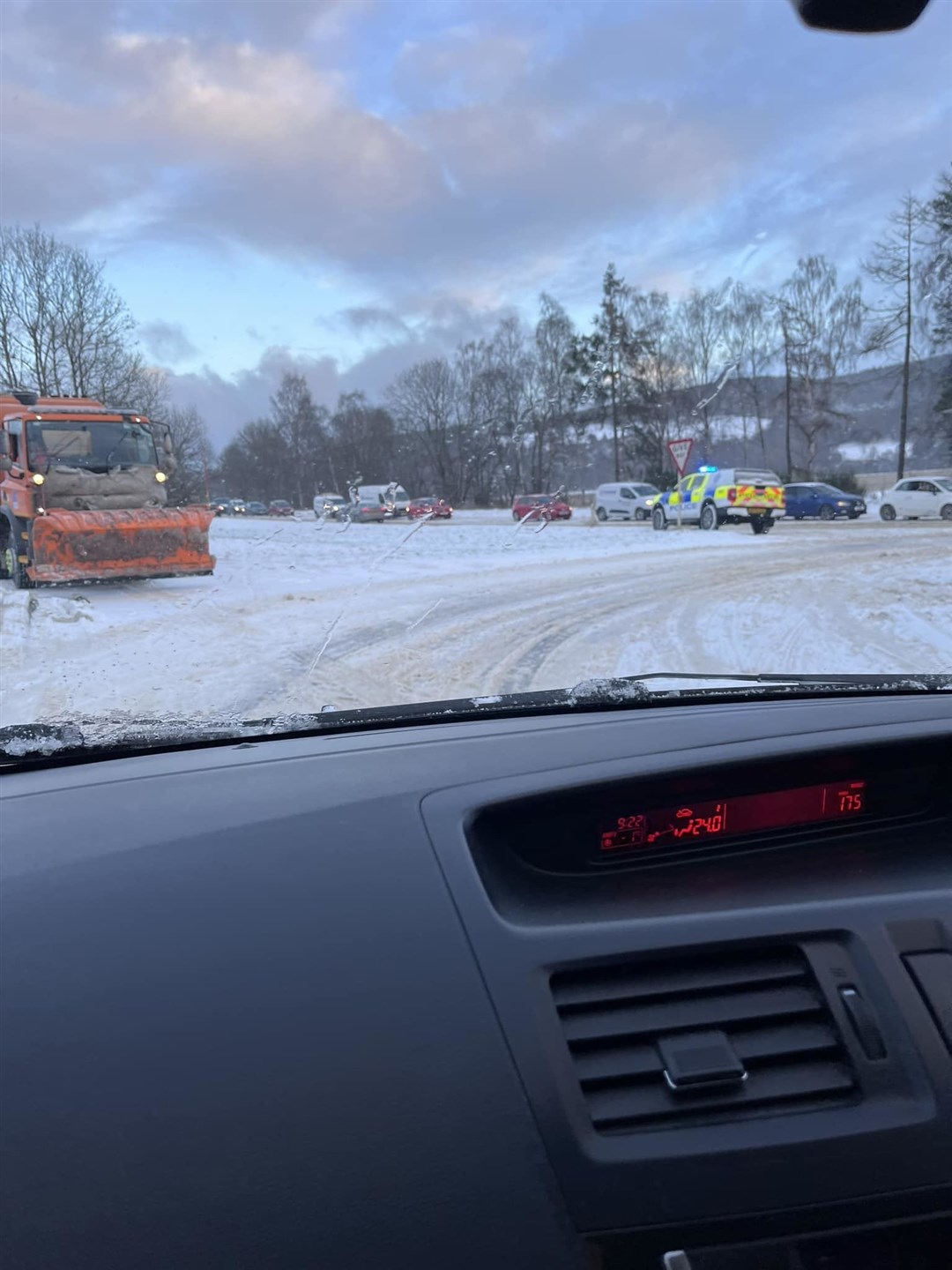 Tricky conditions on the hill towards Archiestown caused long delays on the A941 between Aberlour and Rothes...Picture: Sally Bruce