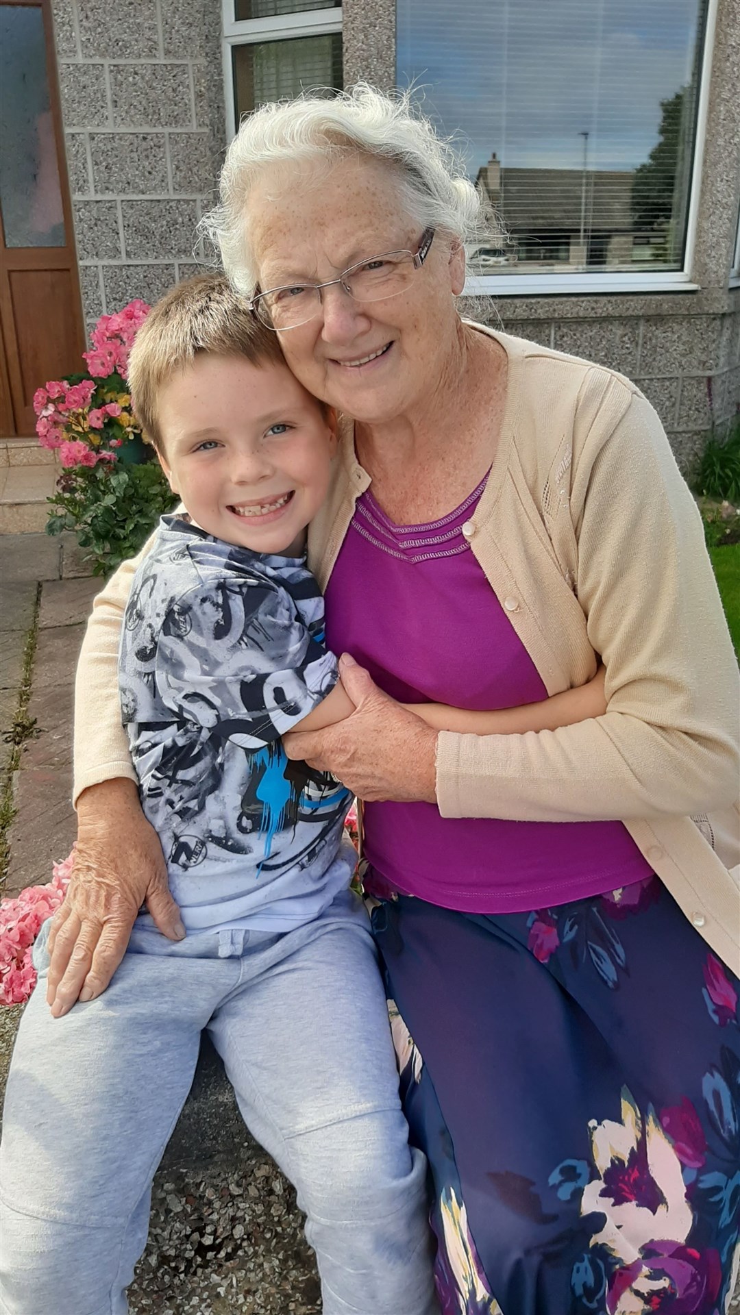 Alfie Robertson (8) with his grandma Elizabeth Davidson.