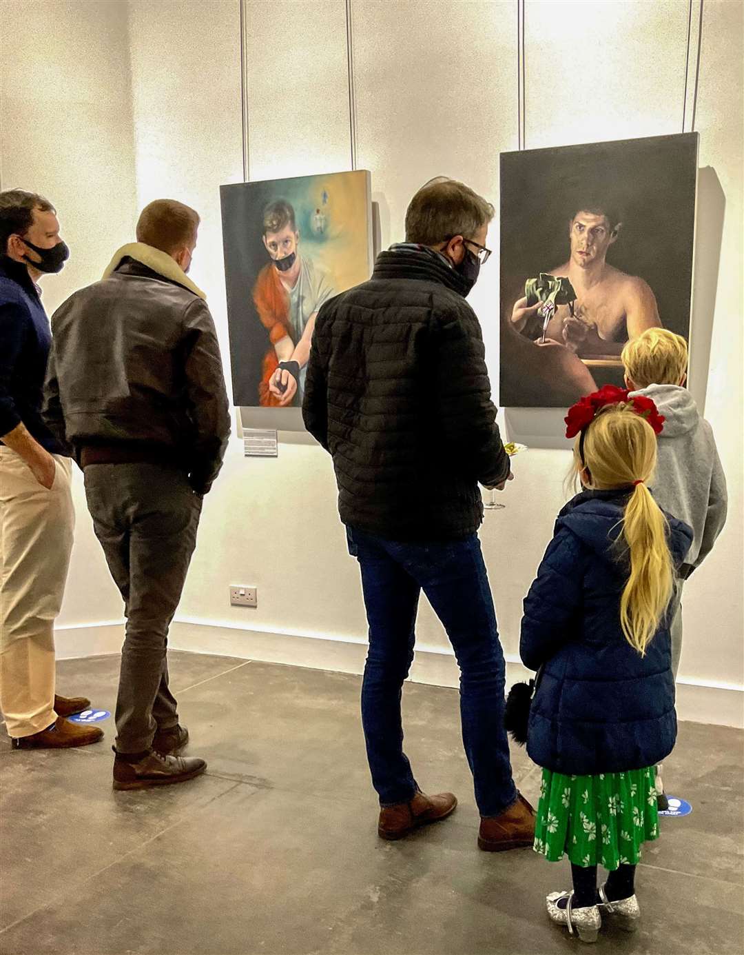 Visitors appreciating the art on display at Moray Art Centre.
