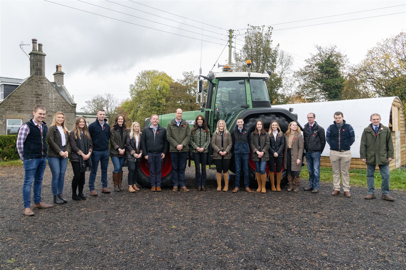 The Duke and Duchess of Rothesay with representatives from Lower Speyside Young Farmers and Farmstrong Scotland. Picture: Beth Taylor