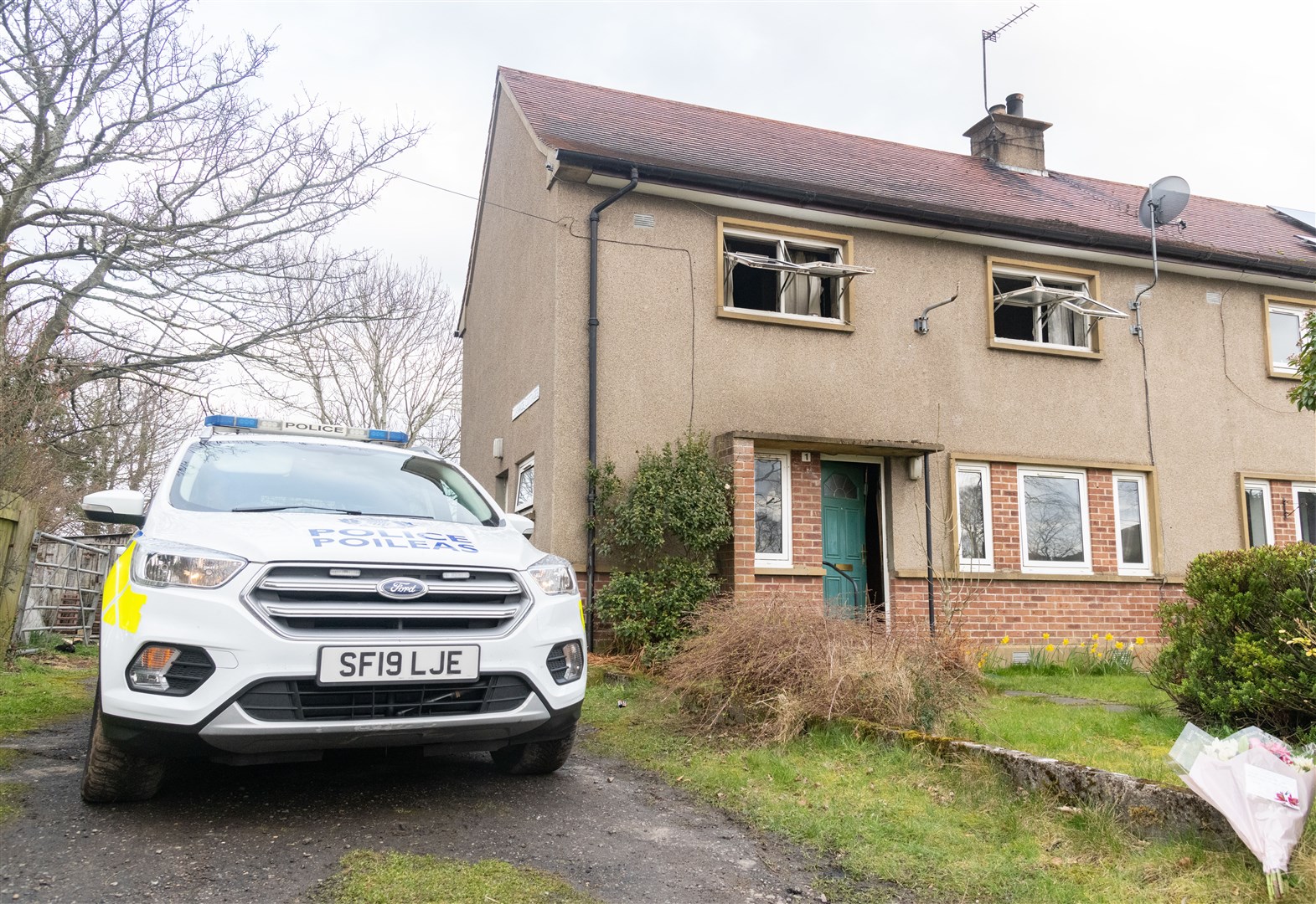 Police undertake investigations into the cause of a fire at Connages Cottage which claimed the life of a 74-year-old man. Picture: Beth Taylor