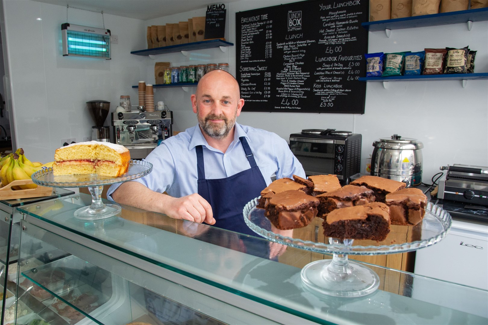 Colin Corson, Truerlein's operations manager, food and beverage, at The Lunchbox in Dufftown, the first business to open under its Dufftown: A New Dawn project. Picture: Daniel Forsyth.