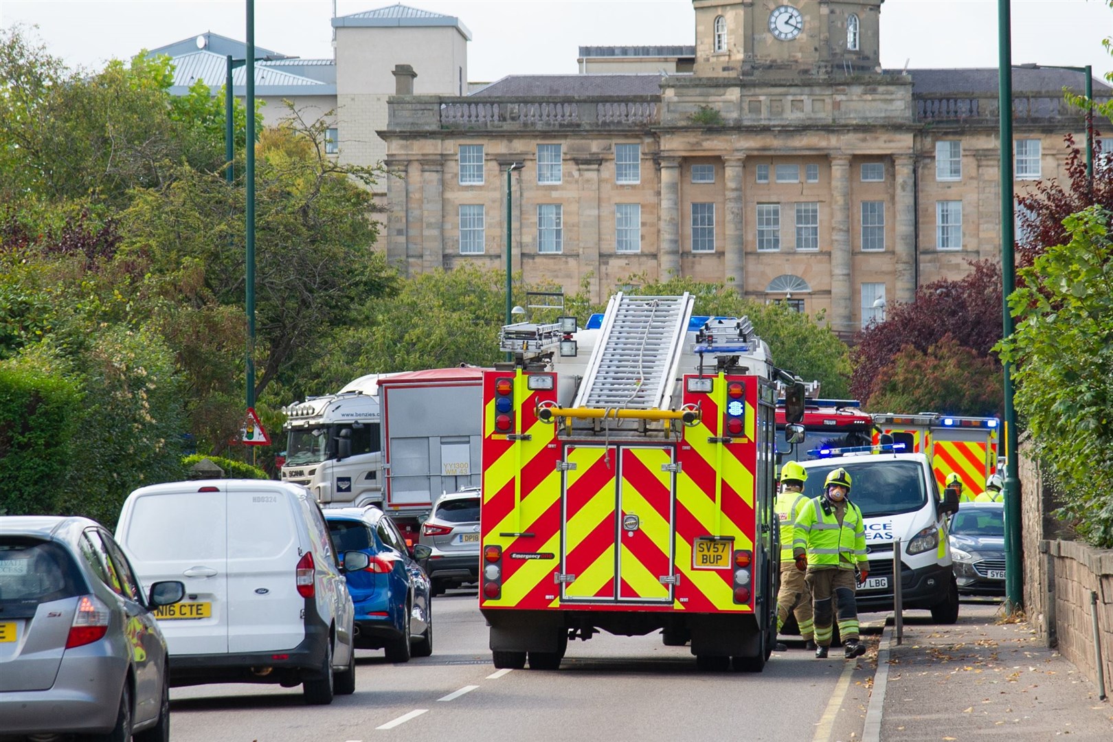 Accident on the A96 in Elgin, near Dr Gray's Hospital. ..Picture: Daniel Forsyth..