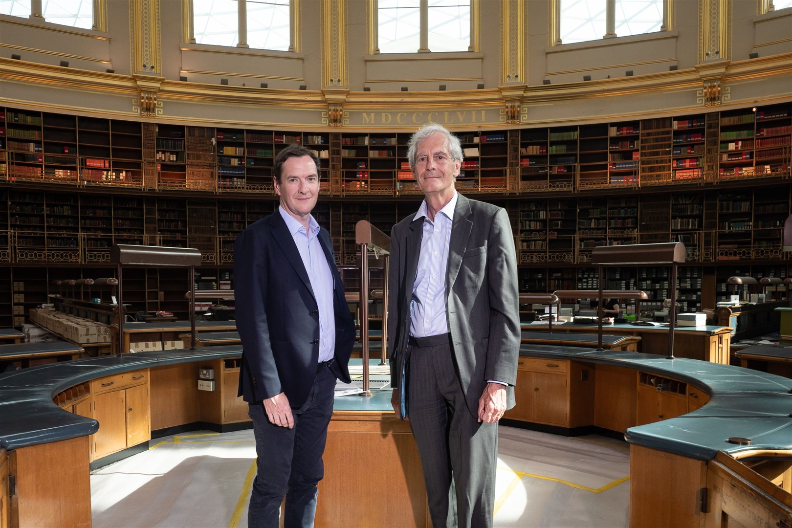 George Osborne, chairman of the British Museum (left), and Sir Mark Jones (Aaron Chown/PA)